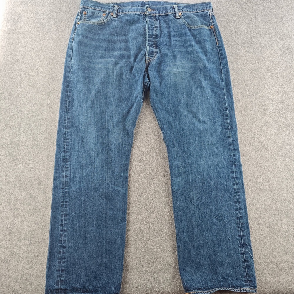 Levi's 501 Original Fit Jeans Mens 42x32 Blue Denim Straight Leg Button Fly